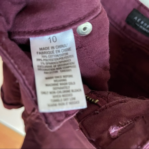 Aeropostale Junior Women’s High Waist Shorts In Burgundy Size 10 - Picture 4 of 4